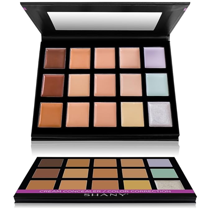 SHANY Cream Concealer Foundation Color Corrector Makeup Palette with Mirror - 12 Color Cosmetics Palette - CONCEALER