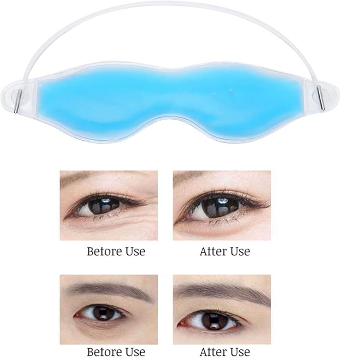 Gel Eye Pads,Gel Eye Cooling Eye Masks, Cold Eye for Dry Eyes, Ice Eye Frozen Reusable Eye Ice Pack Cold Eye Compress for Dark Circles Puffy Eyes