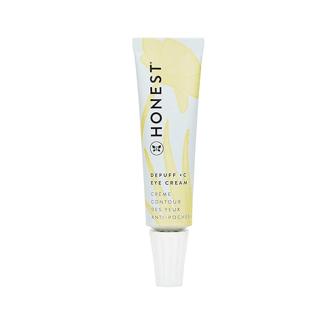 Honest Beauty Vitamin C Depuff Brightening Eye Cream | Reduces Dark Circles | Vitamin C, Daisy Flower Extract, Hyaluronic Acid | EWG Verified, Vegan + Cruelty Free | 0.5 fl oz