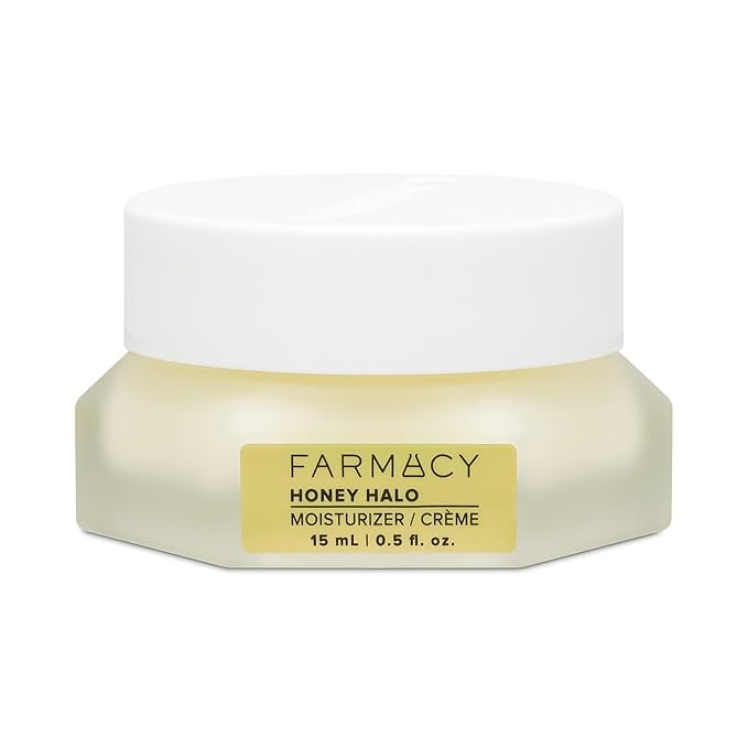 Farmacy Ceramide Face Moisturizer - Honey Halo Hydrating Facial Moisturizer for Dry Skin - Plumps, Soothes + Restores Skin with Potent Ceramides + Buckwheat Honey for a Dewy, Healthy Glow (15ml)