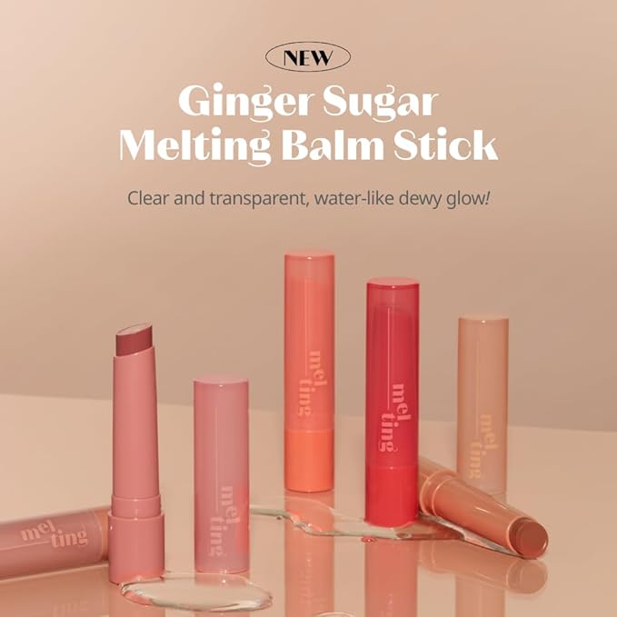ETUDE Ginger Sugar Melting Balm Stick 02 Soft Mauve | Tinted Moisturizing Lip balm | Natural Ingredients Hydrate Ginger, Sugar, Shea Butter Moisturizing Relaxing Effect | K-Beauty