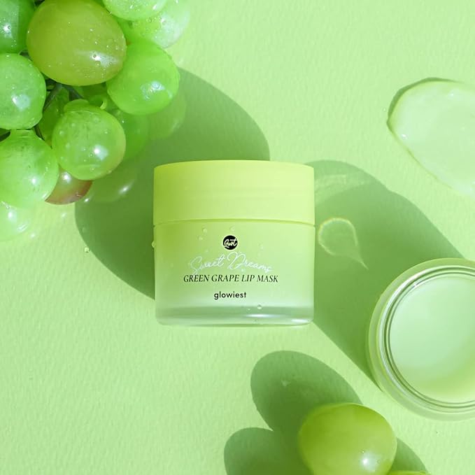 Sweet Dreams Lip Mask: Nourishing, Plumping and Hydrating Lip Balm | Ecofriendly Lip Sleeping Mask | Hyaluronic Acids + Vitamin C + Shea Butter + Antioxidants | Green Grape - 0.7 oz.
