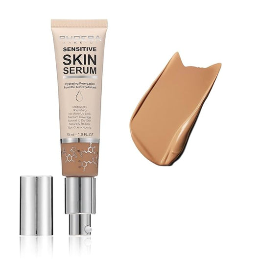 PHOERA Hydrating Serum Foundation,Makeup Base Foundation Hypoallergenic and Flawless Full Coverage. (N04 Sand)