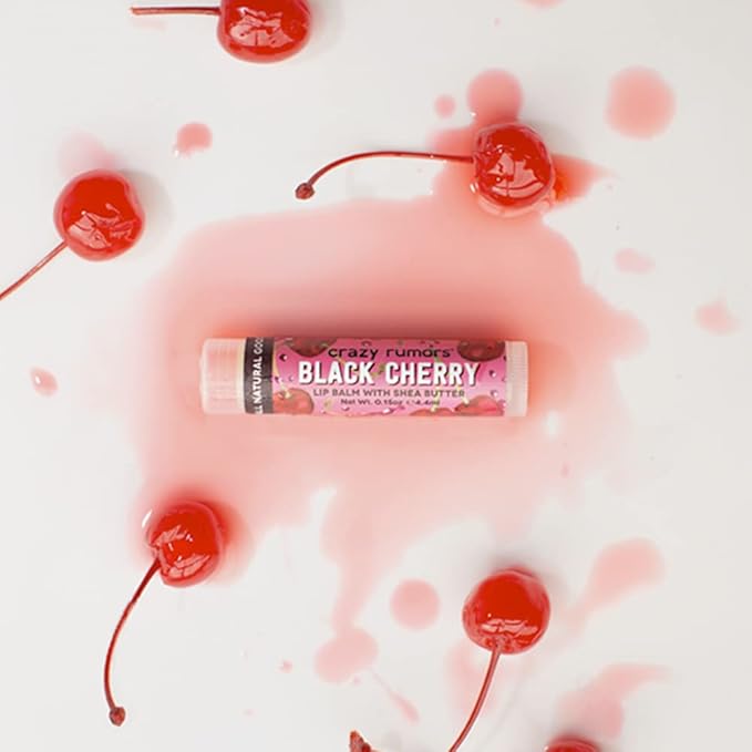 Crazy Rumors Black Cherry Lip Balm. 100% Natural, Vegan, Plant-Based, Made in USA (1-Pack)