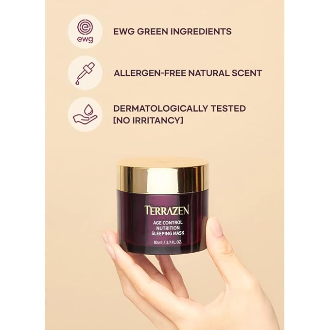 Age Control Nutrition Sleeping Mask, 2.70 fl.oz.(80g), Age Control Overnight Face Mask with PHA, PEPTIDE, Plant Squalane, Hydrating, Firming, Glowing Skin