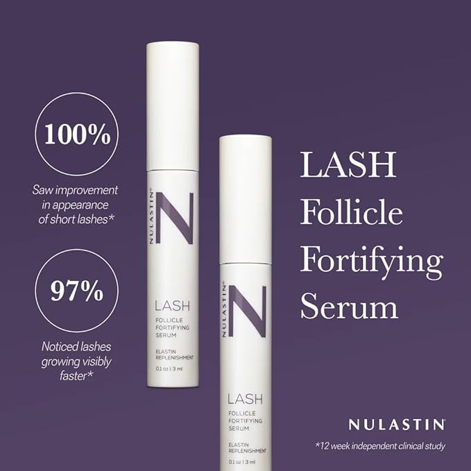 NULASTIN Eyelash Serum for Thicker-Looking Lashes - Follicle Fortifying LASH Serum - Clinically Tested Eyelash Enhancing From the Experts in Brows and Lashes (2 Pack, 0.1 Fl Oz Each)