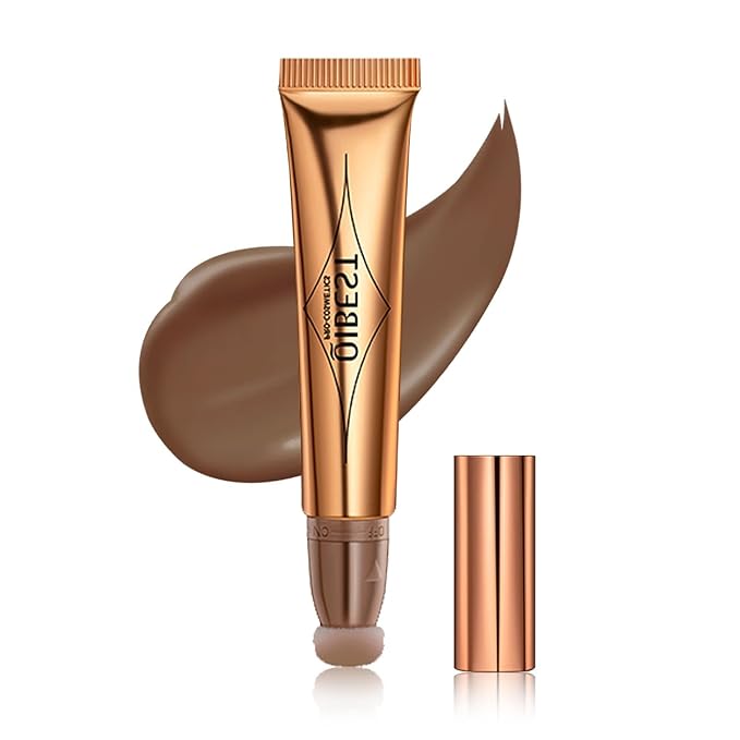 Contour Beauty Wand, Liquid Face Concealer Contouring with Cushion Applicator, Natural Matte Finish, Lightweight Blendable Cream Bronzer Stick Makeup, Cruelty-free（Contour）