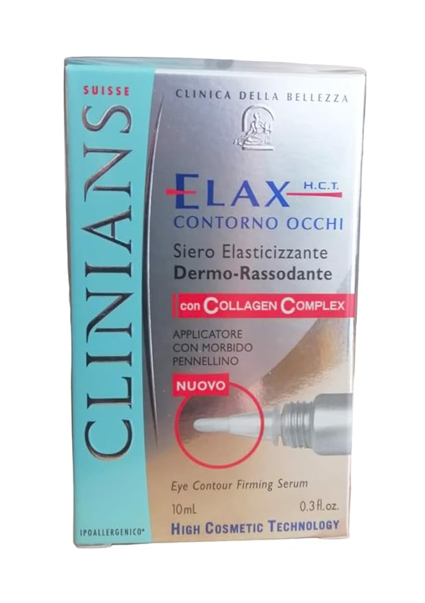 Suisse Clinica Della Bellezza Elax HCT Collagen Complex Eye Contour Firming Serum From Italy, 0.3 Oz.