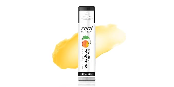 Organic Lip Balm With Coconut Oil | Handmade In the USA | Sweet Tangerine 4-Pack | Natural Lip Balm | Coconut Oil Lip Balm for Dry & Cracked Lips | Beeswax Lip Balm | 4 Lip Balm Pack