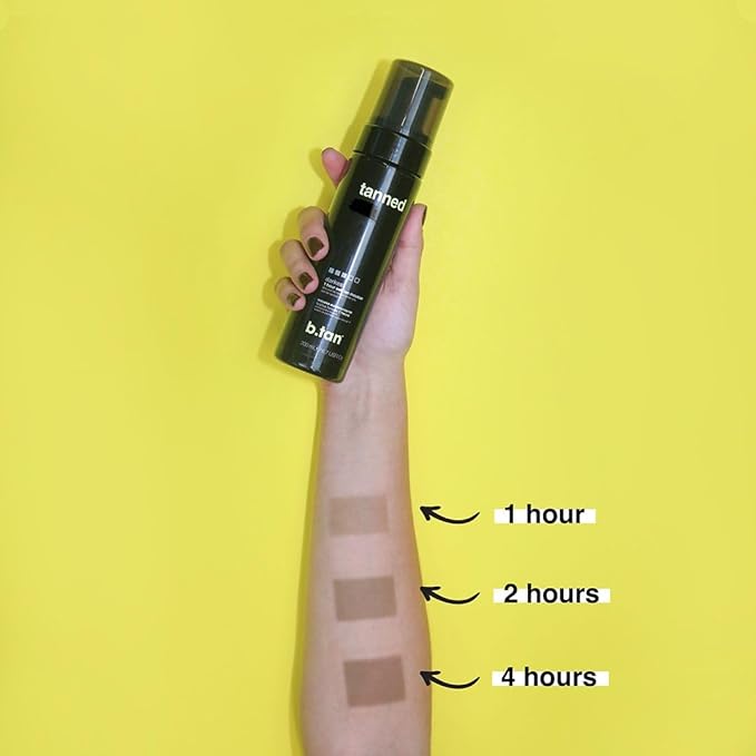 b.tan Dark Self Tanner Kit | Get Tanned Bundle - Self Tanner Mousse w/Tanning Mitt Applicator, 1 Hour Sunless Tanner, Fast Glow, No Fake Tan Smell, Vegan, Cruelty Free, 6.7 Fl Oz