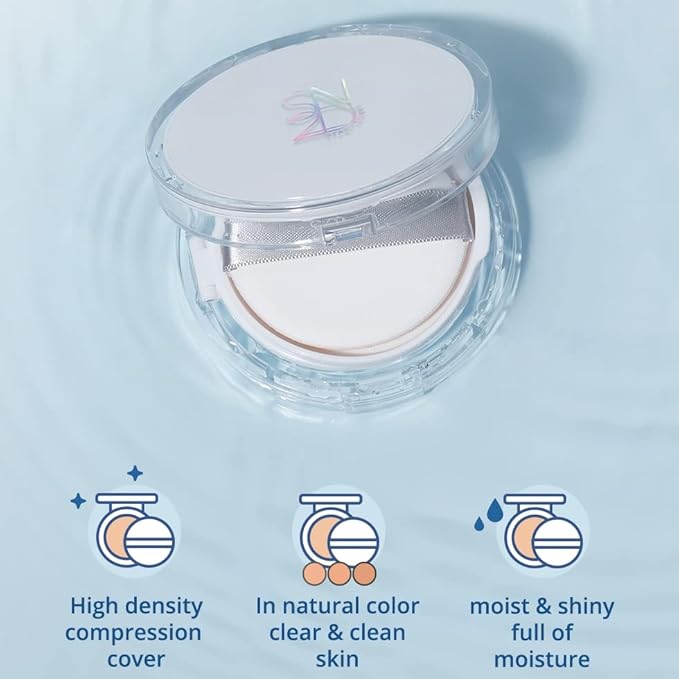 S2ND Zero Fit Matte Cushion Natural Coverage Foundation Air Cushion, Long-Lasting Hydrating Compact (#Pure Light (#17~19))