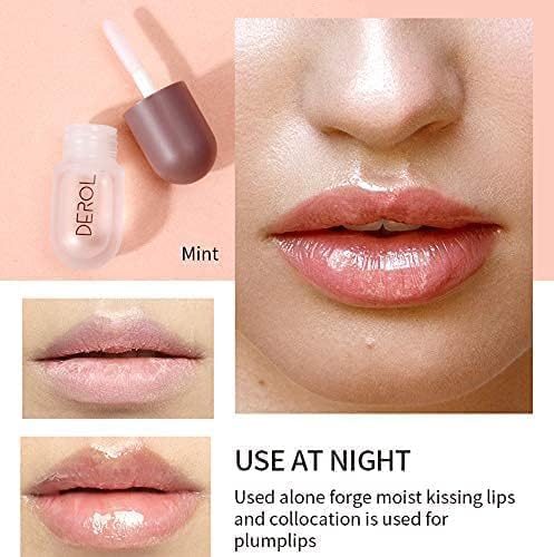 Lip Plumper Gloss, Plumping Lip Gloss, Plump and Pout Lip Plumpers, Natural Lip Care & Enhancer Set, Day & Night Serum, Softer Bigger Fuller Lips by Natural Lip Enhancer, Premium Lip Mask Gloss