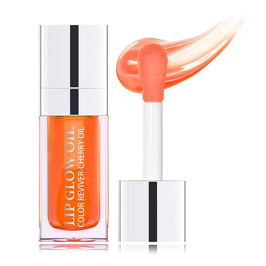 Hydrating Lip Glow Oil Moisturizing Plumping Lip Tint Lip Gloss Transparent Lip Balm Long Lasting Nourishing Repairing Lightening Lip Lines (004# CORAL)