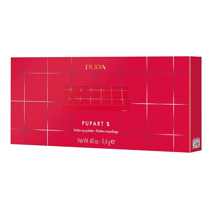 Pupa Milano Pupart S Makeup Palette, 003 Red, 0.4 oz - Versatile Makeup Kit - Blush for Cheeks - Eyeshadow - Lip Gloss - Lip Cream - Face Makeup