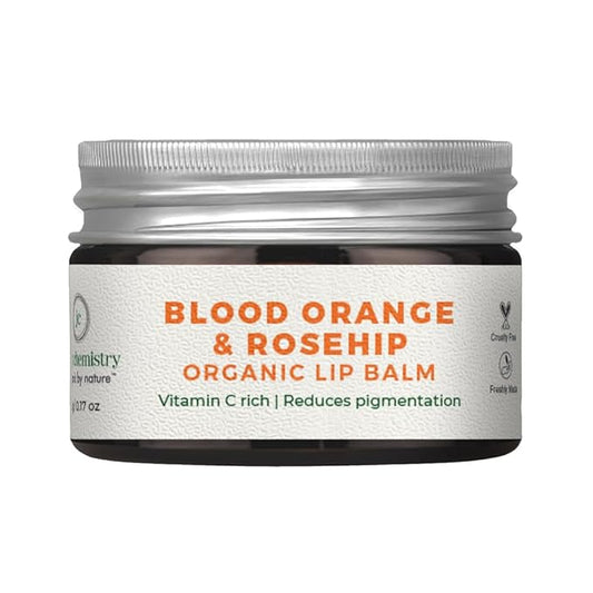 Juicy Chemistry - Organic & 100% Natural Lip Balm for Women with Anti-Ageing and Pigmented Lips w/Blood Orange & Rosehip (5gm)