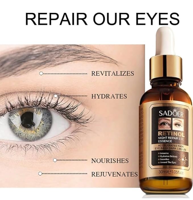 SUERO FACIAL RETINOL EYES NIGHT REPAIR 30 ml, Gold