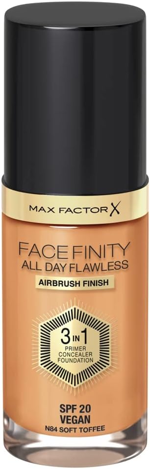 Max Factor Facefinity 3-in-1 All Day Flawless Liquid Foundation, SPF 20-84 Soft Toffee, 30 ml