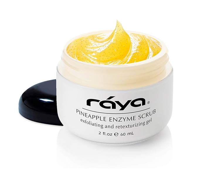 RAYA Pineapple Enzyme Facial Scrub (120) | Exfoliating and Refining Facial Scrub for Combination Skin | Creates a Glowing Complexion | Made with Pineapple Enzymes and Jojoba Beads