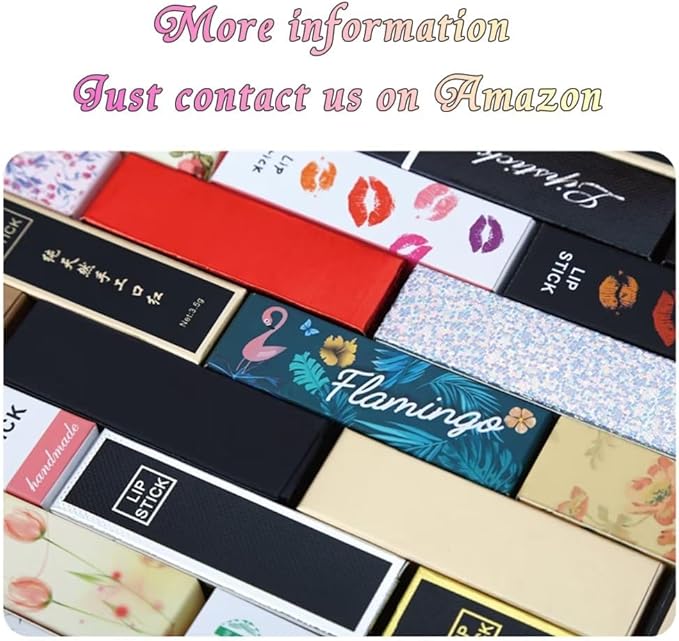 50 Pcs Lip Balm Containers Packaging Boxes, 2.67x0.7x0.7 Inch Wrapping Box for 0.15Oz Lipbalm Round Tubes, 5.5ml DIY Lipsticks Kraft Paper Package Boxes