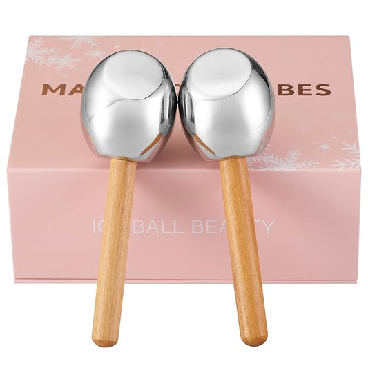 Ice Globes-Facial Skin Care Tools for Women,Ice Globes for Face-Unbreakable Steel Cooling Roller,Cryo Sticks for Face -Tighten Skin and Reduce Puffiness