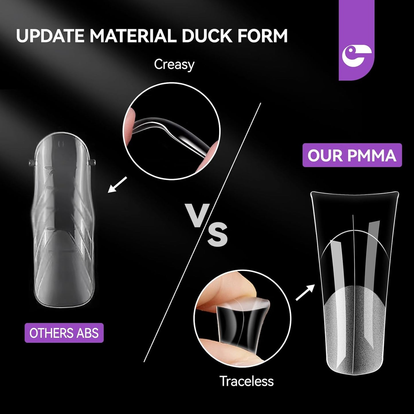 Gelike EC Duck Dual Forms for Extension: 120 Pcs Color Nail Form, 12 Size Nail Forms For Builder, Half Matte Gel Forms For Manicure Art Design Salon Diy