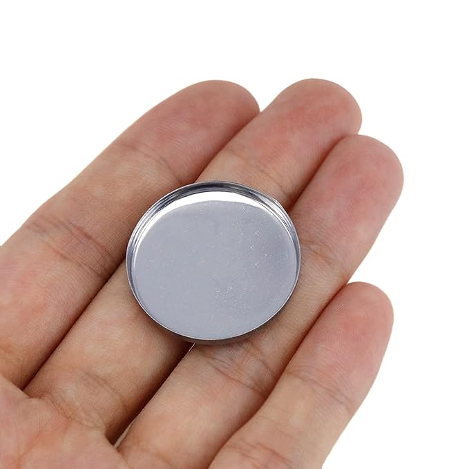 Pack of 30 Empty Round Metal Pans 26mm Eyeshadow Palette Pans Replacement for Magnets Makeup Palettes (3mm Height) Silver