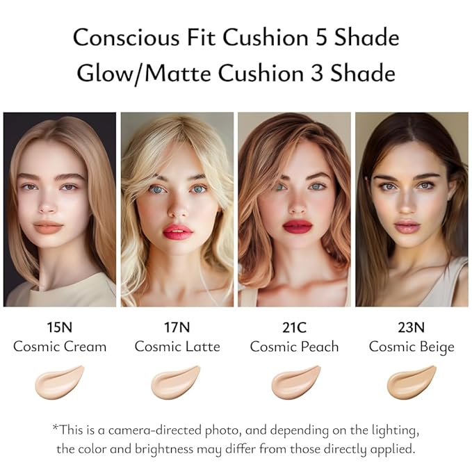 MOONSHOT KOREA Matte Fit Cushion Foundation Full Coverage Matte Finish, Breathable Makeup for Face, Long Lasting, Lightweight K-BEAUTY (21N Cosmic Vanilla, Matte Fit Cushion)