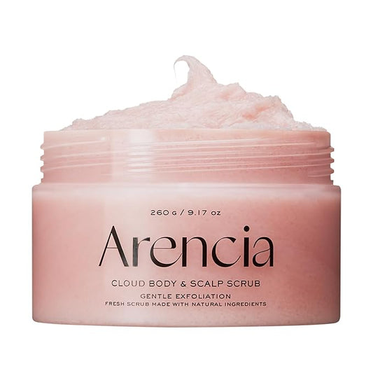 Fresh Cloud Sea Salt Body & Scalp Scrub (Pink) - Exfoliant, Bump Eraser For Silky Smooth Skin, Korean Skin Care