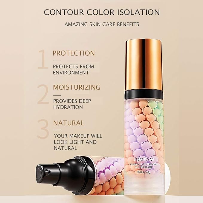 Contour Multi-Color Pink Green Purple Isolation Waterproof Natural Makeup Protection Hydration Oil Balance Moisturizing 40g