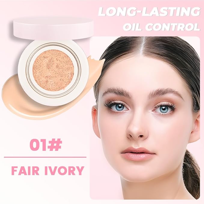 Nuder Cushion Foundation,Fair Ivory for Light & Medium With Neutral Skin Tone,Long-Lasting,Lightweight,Flawless Coverage,Dewy Finish,Concealing Redness,Blemishes and Under-eye Bags for All Skin Types