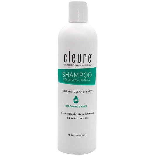 Cleure Hypoallergenic Volumizing Shampoo for Sensitive Skin - Fragrance Free, SLS Free & Paraben Free (12 oz, Pack of 1)