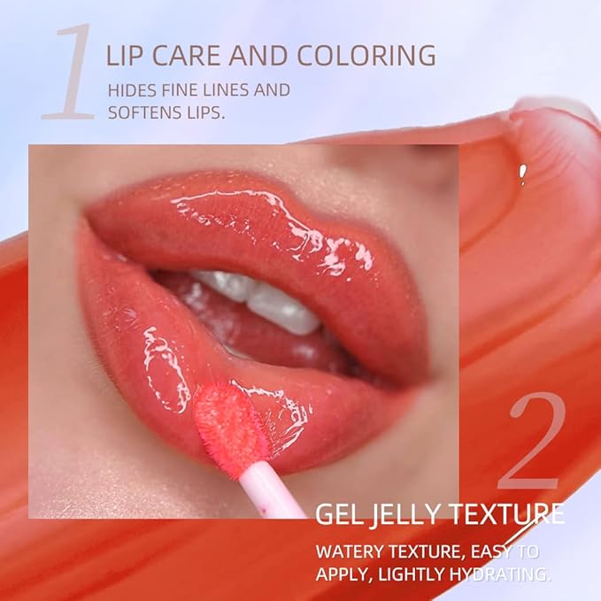 Plumping Lip Oil,Tinted for Lip Care Moisturizing lip oil,Long Lasting Nourishing Non-sticky (#1)
