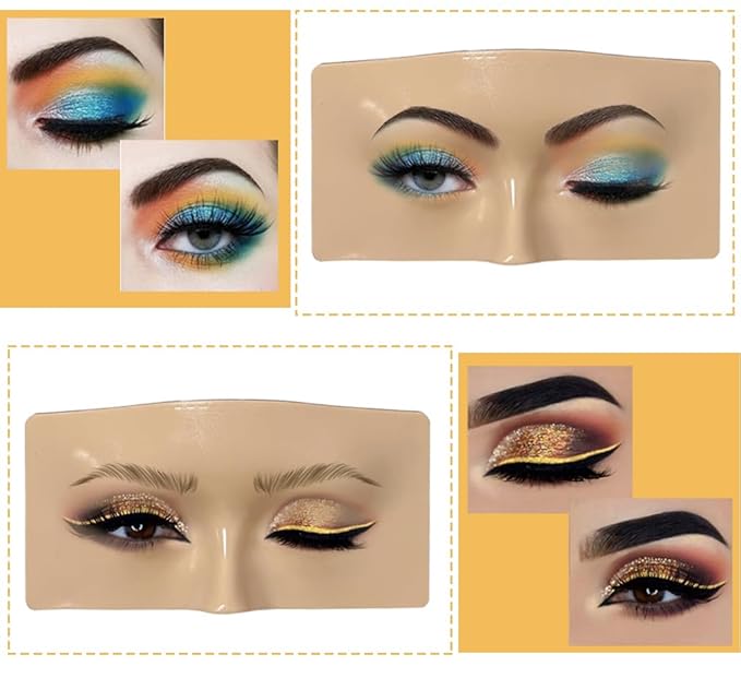 Makeup Practice Face, Makeup Mannequin Face with Makeup Practice Face Board, 3D Reusable Practice Eye Makeup Face Eyeshadow Mannequin for Professional Makeup Artists and Beginner to Practice Makeup