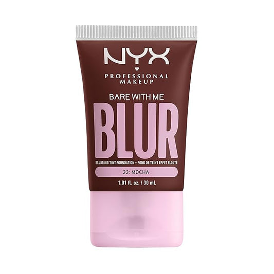 NYX PROFESSIONAL MAKEUP Bare With Me Blur Skin Tint Foundation Make Up with Matcha, Glycerin & Niacinamide - Mocha