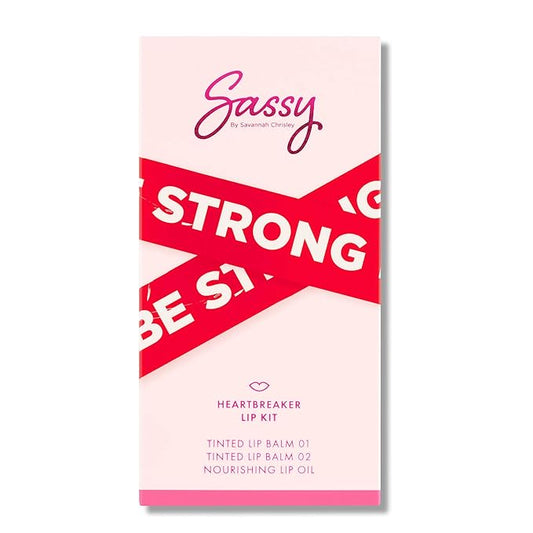 Sassy by Savannah Chrisley Breakup Collection Lip Kit - Contains 2 Balms and Oil to Enhance Your Pout - Nourishing Formulas for Everyday Wear - Luscious and Smoother Results - Heartbreaker - 3 pc