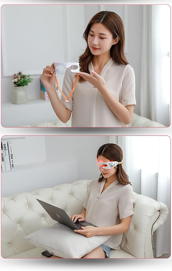 Enhance Collagen, Smooth Wrinkles, Reduce Puffiness, and Firm Skin with Advanced LED Light Therapy Technology, Red Light Therapy Eye Mask for Wrinkles