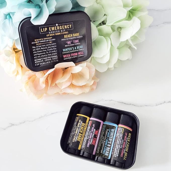 Walton Wood Farm Lip Emergency Rescue Kit, 4 Lip Balms, 0.15 oz each
