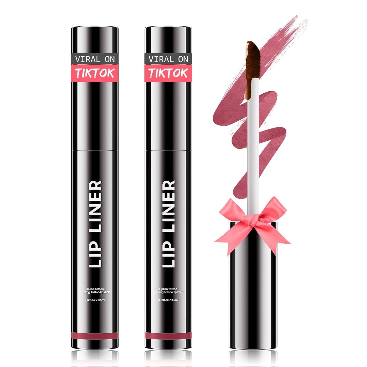 OETUIOW Lip Stain Peel Off, Lip Liner Moisturizing Long-Lasting & Waterproof, Transfer Proof & Plumping, Non-Stick Cup, 2PCS Mauve