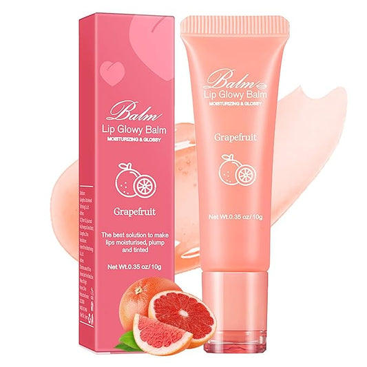 Lip Glowy Balm Hydrating Sleeping Lip Mask, Shine Glossy Finish Lip Oil - Reduce Lip Lines, Enhance Lip Color, Moisturizing & Plump Dry Chapped Lips Care Non-Sticky Lip Balm (#3 Grapefruit)