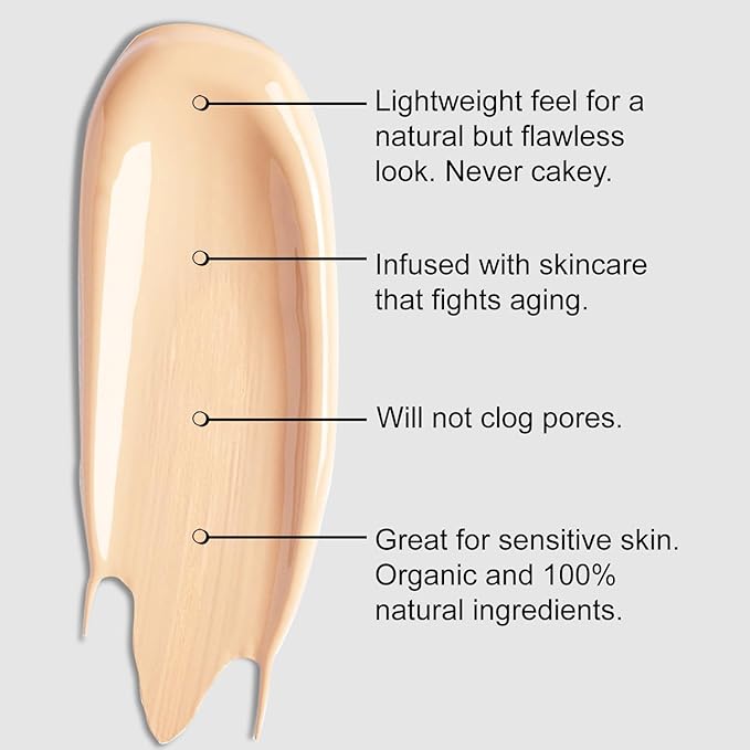 Organic Aloe-Based LUX Liquid Foundation, Natural Vegan Gluten-Free Made in USA, Sugar