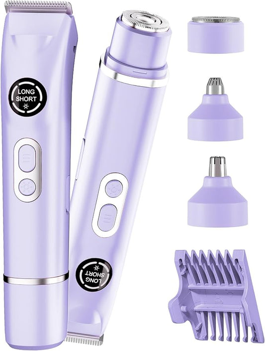 Bikini Trimmer for Women|Hair Removal Shaver - Painless Electric Razor, Cordless Body Shaver for Travel, Replaceable Lady Facial Razor|Trim Nasal/Eyebrows, IPX7 Waterproof&Easy Cleaning, Ceramic Blade