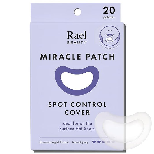 Rael Pimple Patches, Miracle Spot Control Cover - Hydrocolloid Acne Patch, Strips for Zits and Blemish, Korean Skin Care, Vegan, Cruelty Free (20 Count)