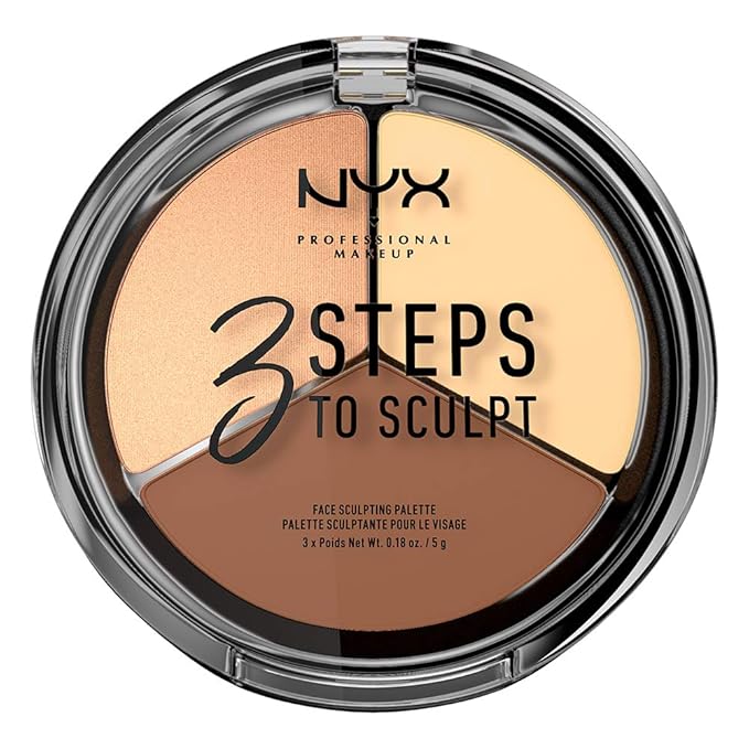 NYX PROFESSIONAL MAKEUP 3 Steps to Sculpt, Face Sculpting Contour Palette - Light