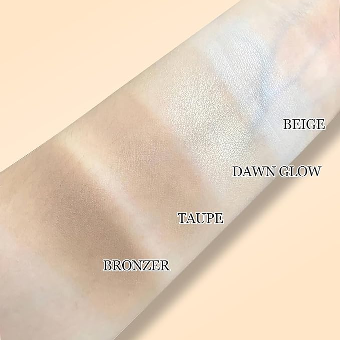Erinde Face Highlighter Palette, Matte Face Illuminator Palette, Natural Glow Finish, Nude Beige Smooth Baked Powder, Lightweight Blendable Highlighter Makeup, 04 Bright White