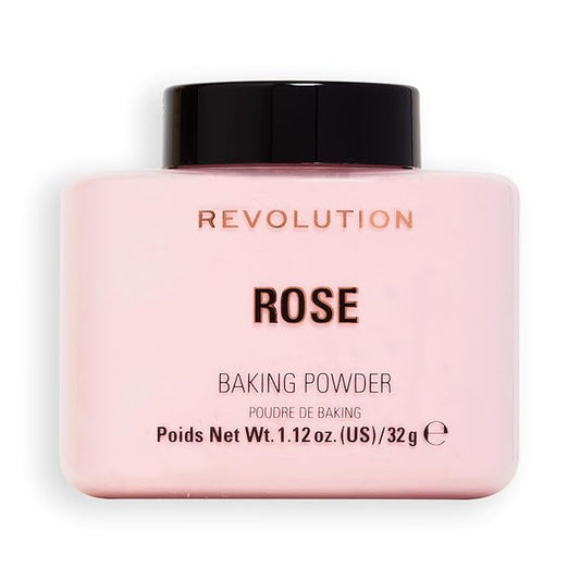 Revolution Beauty, Loose Baking Powder, Makeup Setting Powder, Long Lasting Coverage, Mattifies & Reduces Shine, Rose, 1.13 Oz