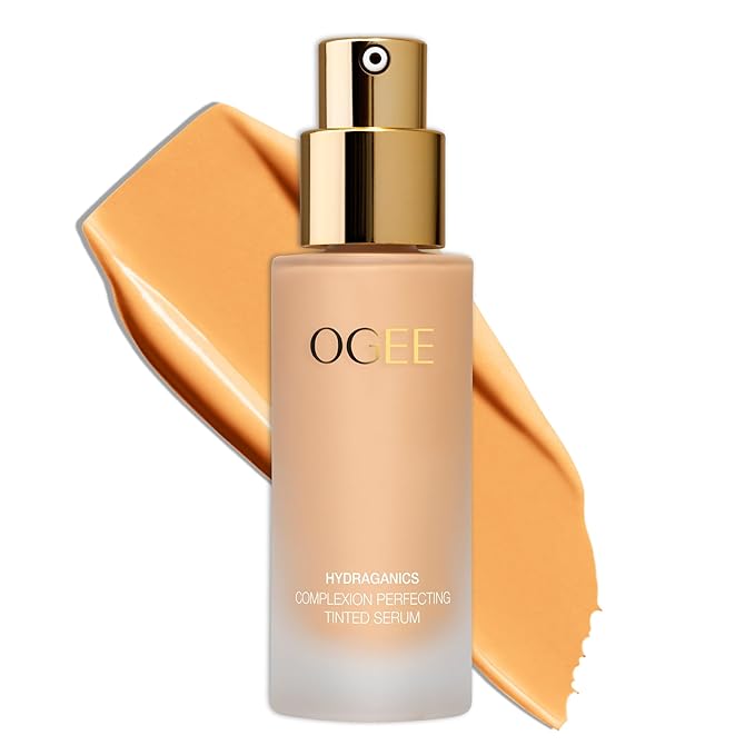 Ogee Complexion Perfecting Liquid Foundation - Lightweight Tinted Moisturizer For Face (Hazel 2.00N - Light, Golden Undertones) - with Vitamin C & Jojoba Oil - Certified Organic & Made in USA