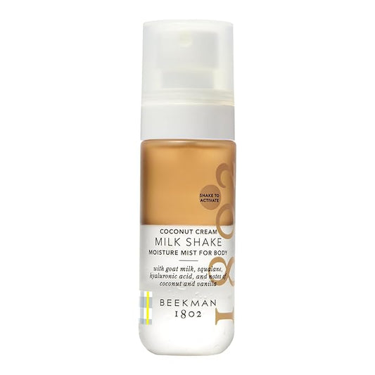 Beekman 1802 Coconut Cream Milk Shake - Body Mist - 2.0 fl. oz - With Hyaluronic Acid & Jojoba Oil - Instantly Moisturizes, Hydrates & Softens - Good for Sensitive Skin - Cruelty Free