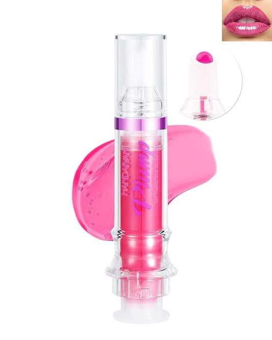 Spicy Lip Plumping Booster,Plumping Lip Oil with Chili Extract,High-Shine Smooth Fuller Lips,Hydrating Pink LIp Goloss Lip Glaze,Plump and Pout Lip Plumper Lipstick,Christmas Makeup Gift for Women-03#