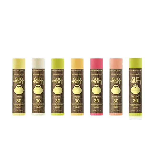 Sun Bum Lip Balm | SPF 30 | 0.15 Ounce Stick | Broad Spectrum UVA, UVB Protection, Hypoallergenic, Paraben Free, Gluten Free, Vegan | The Originals Variety Pack | 7 Pack