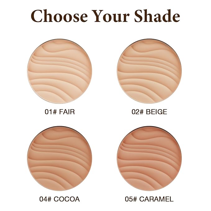 Pressed Face Powder, Flawless and Oil Control Pressed Setting Powder, Long Lasting Matte Finish 4# COCOA 04